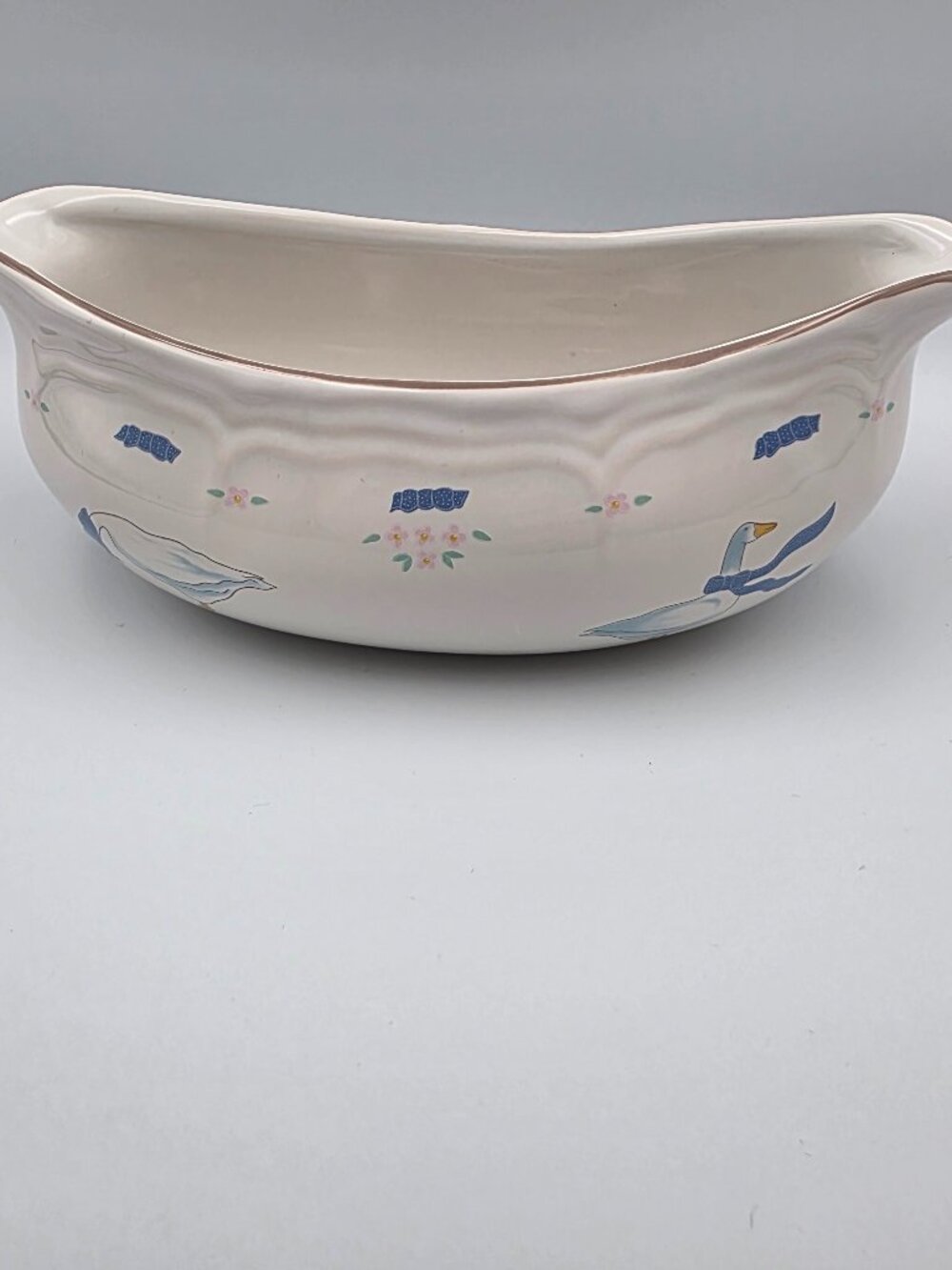 Vintage Gravy Boat Countryside Geese circa 1990s Cottage Core